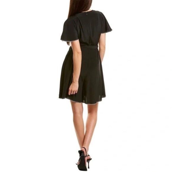 Diane von Furstenberg Black Adelyn Silk Wrap Romper - Picture 2 of 6